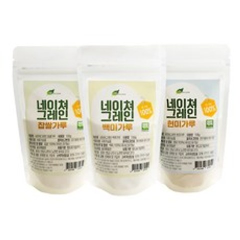 네이쳐그레인 유기농 쌀가루 3종세트 백미 100g + 현미 100g + 찹쌀 100g, 1세트