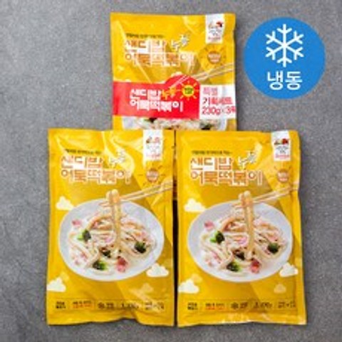 샌디밥 누들 어묵 떡볶이 까르보나라맛 (냉동), 230g, 3팩