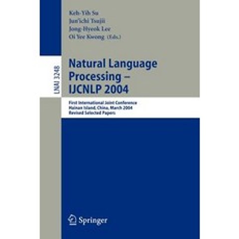 Natural Language Processing - Ijcnlp 2004: First International Joint Conference Hainan Island China ..., Springer