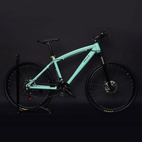 두 데칼 산악 자전거 26 인치 성인 속도 더블 디스크 브레이크 알루미늄 합금 림 학생, 연한 초록색, 24 단