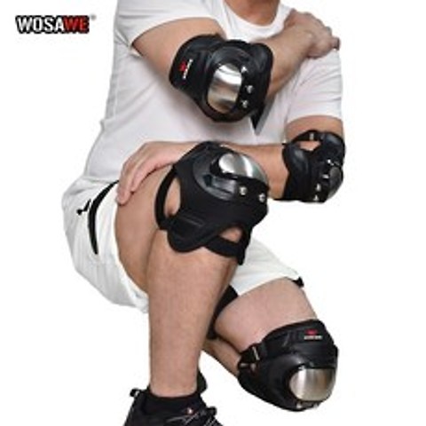 WOSAWE 오토바이 kneepads 스테인레스 스틸 팔꿈치 무릎 보호대 보호 무릎 보호대 Motocross 롤러 스케이트 보호 장비|오토바이 보호 무릎받이|, 단일, 1개, elbow pads