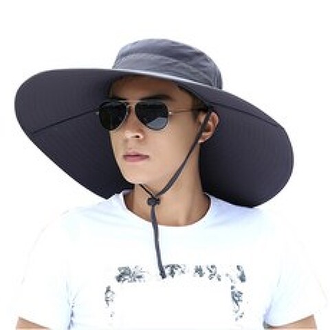 미다스리빙 15cm 자외선차단 햇빛가리개 남성 모자, A진그레이