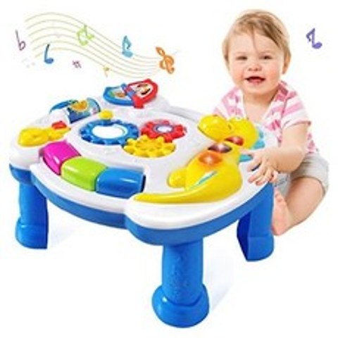 HOMOFY Homof Baby Toys Musical Learning Table 6 Months Up-Early Education Music Activity Center Gam, One Color_One Size, 상세 설명 참조0, 상세 설명 참조0