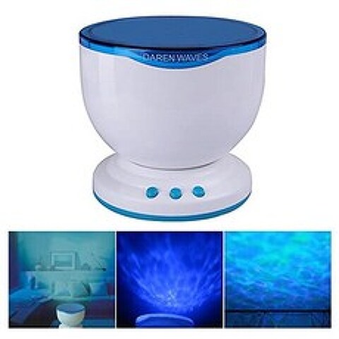 EOM Ocean Night Light Projector with Music Player Blue Sea Daren Waves P - E005201MQX4L7R0, 기본
