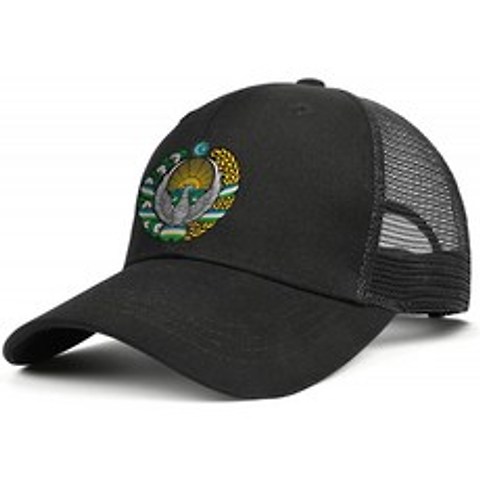 우즈베키스탄 국새 또는 국가 엠블럼 트럭 운전사 모자 스냅 캡 메쉬 야구 모자: 의류
