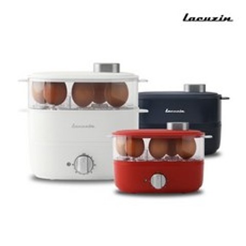 라쿠진 다용도 계란 달걀 찜기 에그 보일러 멀티 쿠커 푸드 스티머 시리즈 LCZ060, 화이트 LCZ060WT