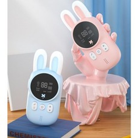 토끼 무전기 워키토키 어린이 무전기 장난감 캐릭터 귀여운 무전기, 핑크블루세트