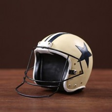 크리 에이 티브 수지 장식 할 오래된 커피 하우스 헬멧 모델 홈 가구 장식 미식 축구 럭비 헬멧 장식 소품, 베이지