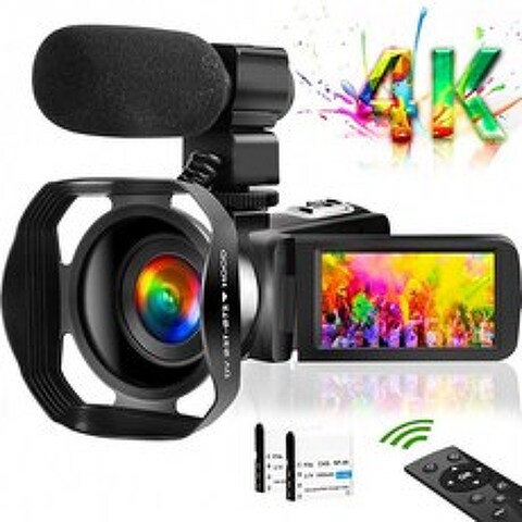 비디오 카메라 4K 캠코더 비디오 카메라 유튜브 UHD 48 메터 30FPS 디지털 줌 캠코더 적외선 나이트 비전 3 터치 스크린 레코, 단일옵션