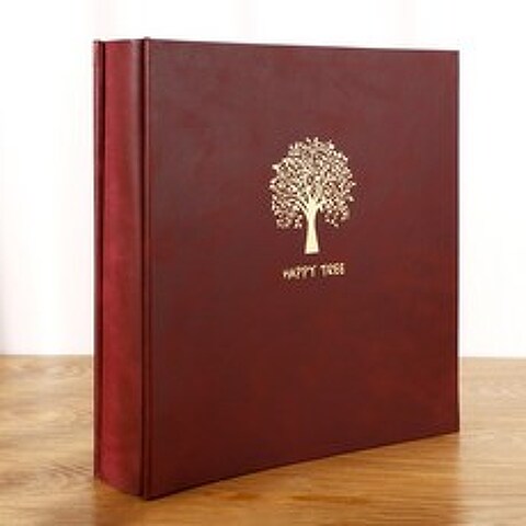 에니몰즈 포토노트 접착스티커 양식 핸드메이드 삽화식 홈 자점식 기념 책자, 보라색단색-행복나무화이트카드40장（80페이지