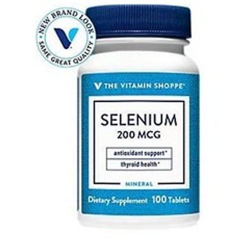The Vitamin Shoppe 더비타민샵 셀레늄 영양제 200mcg 100정 1병