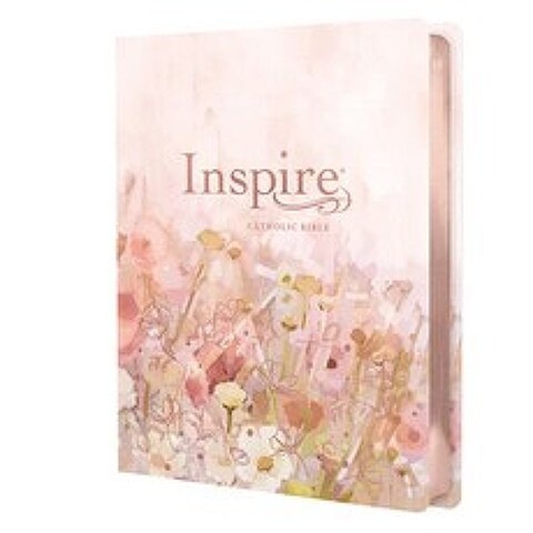 Inspire Catholic Bible NLT Large Print (Leatherlike Pink Fields with Rose Gold): The Bible for Colo... Leather, Tyndale House Publishers