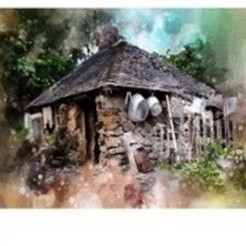 30x40 풍경화 A-22 산속의 벽돌집 DIY 보석십자수 / 도안키트 시골 초가집 아련한 아늑한적한 옛날오두막