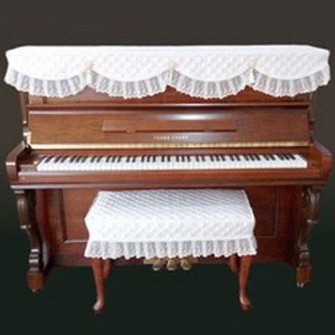 오케이피아노 1단 레이스 피아노 덮개 의자 커버 맞춤세트 #250