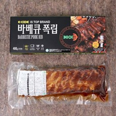 [케이쿡] 숯불구이향 바베큐 폭립 400g × 3팩, 단품