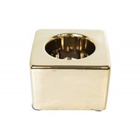 Creative Co-Op Terracotta Distressed Gold Electroplating Tealight 및 Votive Holders, 단일옵션