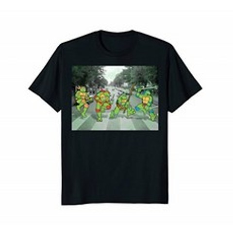 십대 돌연변이 Ninja Turtles Road Crossing Parody T-Shirt, 단일옵션