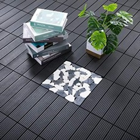 AMAZON PANDAHOME 22 PCS Wood Plastic Composite Patio Deck Tiles 12”x12” Interlocking Decking Water, 상세페이지