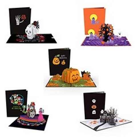 Spooky 5-Pack Pop Up Cards - 3D Cards Halloween Cards Pack of 5 Pop Up Hallowee (Spooky 5-Pack)