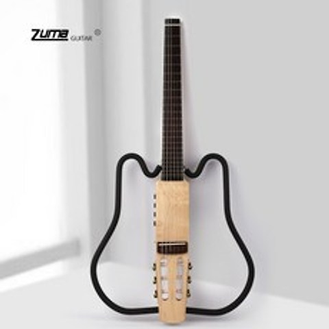 ZUMA 올솔리드 무소음 사일런트 기타 클래식 포크 왼손기타 여행 버스킹 원목, 클래식 우드 컬러