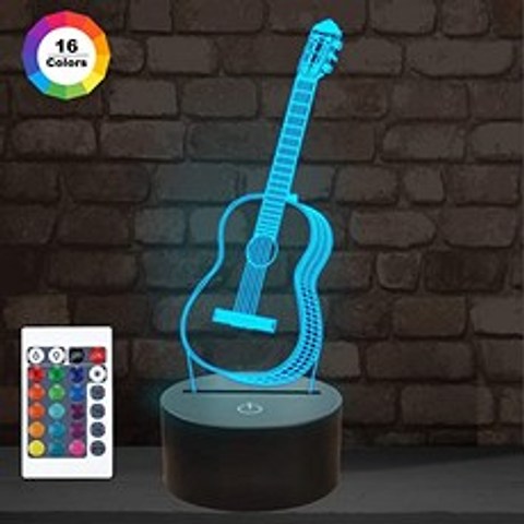 3D 나이트 기타 음악 애호가 원격 제어와 3D 환상 램프 선물 16 색 변경 악기 가게를 선택하는 놀라운 아이디어 가족 파티 장식 장식 크리스마스 발렌타인 데이 크리스마스 발렌타인 데이, 본상품