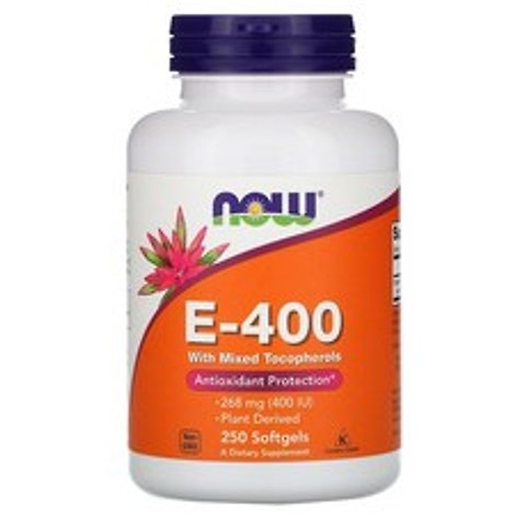 나우푸드 비타민 E-400 믹스 토코페롤 268mg 400IU 250정 Now Foods E-400 with Mixed Tocopherols, 1개, 1팩