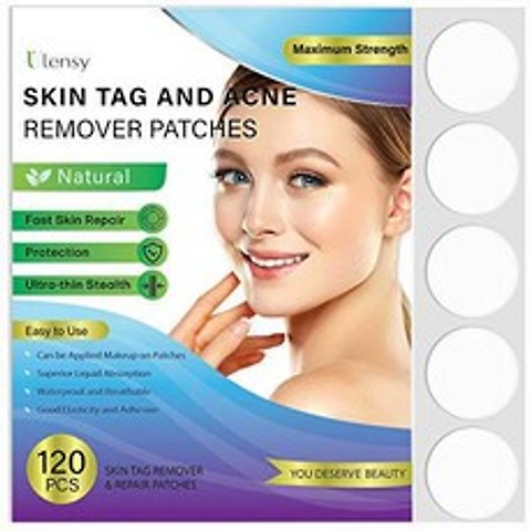 Ulensy 120 PCS Skin Tag and Acne Remover Patches Natural Ingredients, 상세내용참조