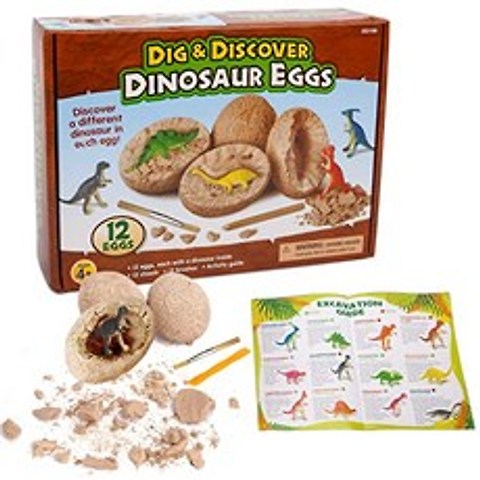 Dino 계란 파 디 세트 - Sugoiti 12 Pack Dinosaur Egg 발굴 및 Dinosaur Egg Toys 계란에서 12 개의 다른 공룡을 포함하여 발견 및 상상력 2019 년 최고의 과학 줄기 장난감, 본상품