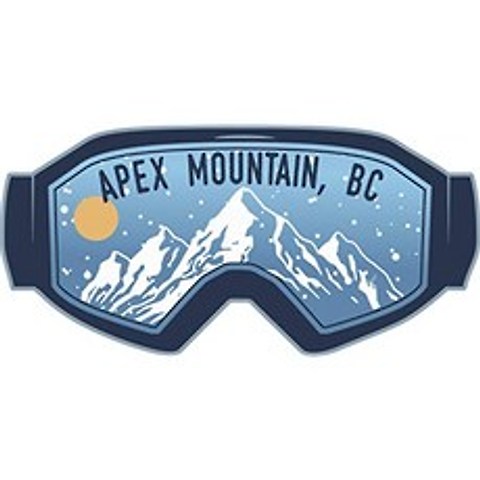 Apex Mountain 브리티시 컬럼비아 스키 모험 기념품 2 인치 비닐 데칼 스티커 고글 디자인 (Design 3 2in), Design 3 2in, Design 3 2in