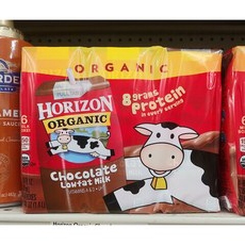 Horizon Organic Lowfat Milk Chocolate 호라이즌 저지방 멸균 우유 초코 236ml 6팩, 1