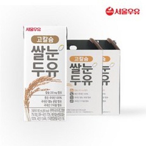 서울우유 고칼슘 쌀눈 두유, 190ml, 32개입