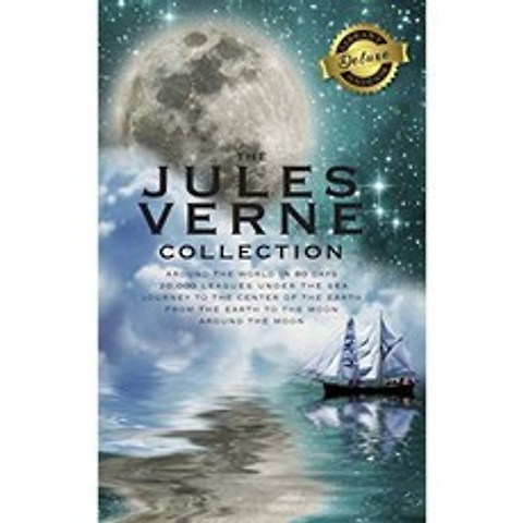 쥘 베른 컬렉션 (5 권의 책) 80 일 만에 세계 일주 해저 20 000 리 지구 중심으로의 여행 달에서 ..., 단일옵션