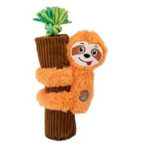 Charming Pet Cuddly Climbers Orange Sloth Dog Toy-3 Toys in 1 with K9 Tuff Guard Technology for Ad, 단일옵션