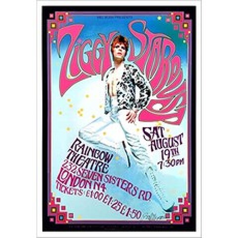 David Bowie Poster Ziggy Stardust 아티스트 버전 일러스트 레이터 Bob Masse, 본상품