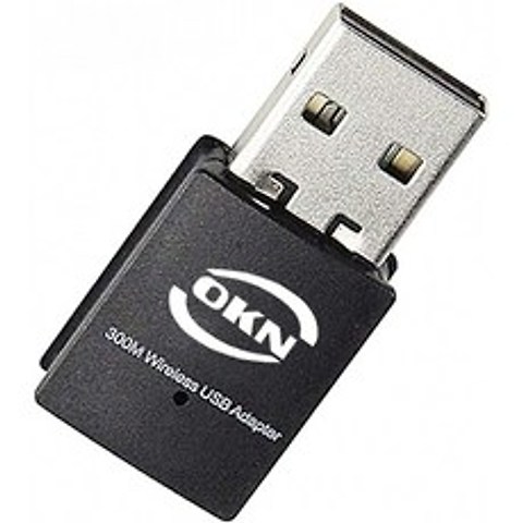 OKN USB WiFi 어댑터 300Mbps 플러그 앤 플레이 WiFi Dongle for PC Desktop / Laptop 무선 네트워크 어댑터 지원 Windows 10, 단일옵션