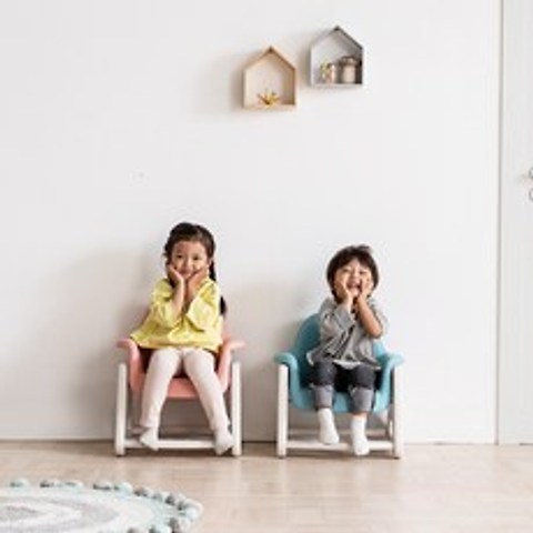 리바트 뚜뚜 높이조절 아이 의자 (핑크 블루), 블루