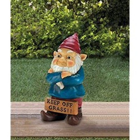 와카 토비 침략 사인이없는 잔디에서 멀리 그놈 법 gnome 법률 야외 정원 가든 동상, 본상품, 본상품