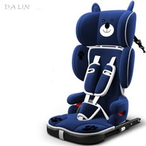 DALIN 영유아카시트 접이식 어린이 카시트 자동차용 간이 휴대용 카 범용 영유아 XZ62 A32, 블루 ISOFIX