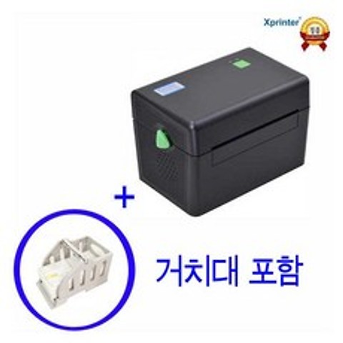 [한국정품] Xprinter XP-DT108BKR 바코드 라벨 프린터 택배송장출력 프린터, 1개, DT108BKR(프린터)+PS102K(거치대)