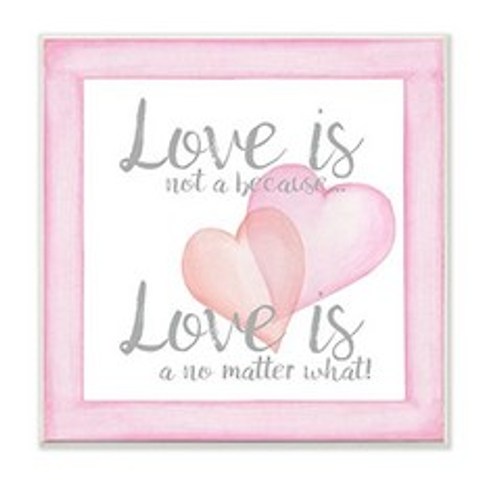Stupell Home Décor Love No Matter What Pink Hearts Wall Plaque Art 12 x 0.5 x 12 Proudly Made i, 단일옵션