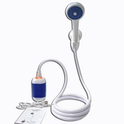 KJ_262 USB 충전식 무선 캠핑용 휴대용 샤워기, 1개, 블루