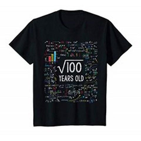 Kids Square Root Of 100 10th Birthday 10 Year Old Gifts Math Bday T-Shirt, 단일옵션