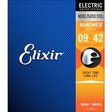 Elixir Electric NANOWEB Super Light (009-042) / 엘릭서 나노웹 일렉기타줄 12002