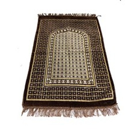 Luxury Islamic Prayer Rug Mihrab Design Excellent Quality Janamaz Sajadah Muslim Namaz Secc (Brown), Brown