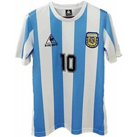 1986년 월드컵 아르헨티나 마라도나 10 레트로 풋볼 저지 티셔츠 신의 왼손 디에고 마라도나 #10 저지, 단일옵션