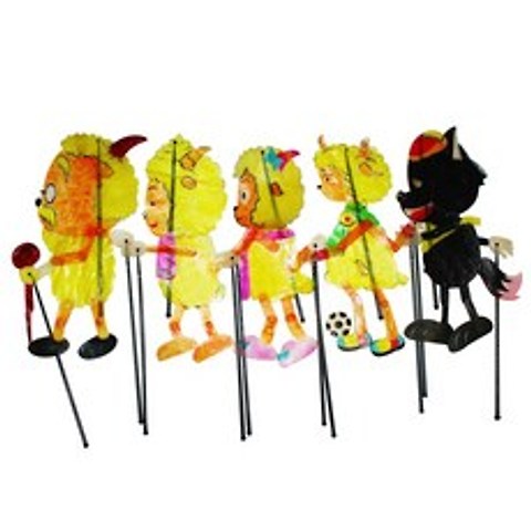 그림자 놀이 수제 DIY 인형 유치원 어린이 집콕 놀이, 양 5 마리 그룹