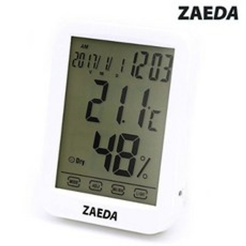 재다 디지털 온습도계 ZAEDA-201 대형액정 탁상용시계, 1개
