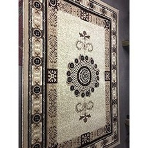 Traditional Persian Area Rug Ivory Brown Beige Carpet King Design (8 Feet X 10 Feet 6 Inch Ivory), 8 Feet X 10 Feet 6 Inch, Ivory