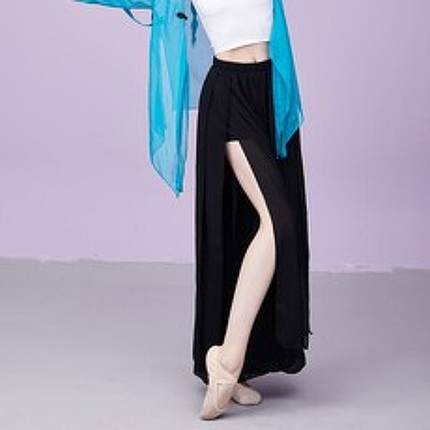 옆트임 와이드 팬츠 슬릿 현대무용 연습복 여성용 바지, 프리사이즈 옵션3