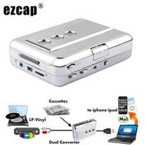 워크맨 휴대용 카세트플레이어 테이프 녹음기 mp3 플레이어 Ezcap 218B USB
